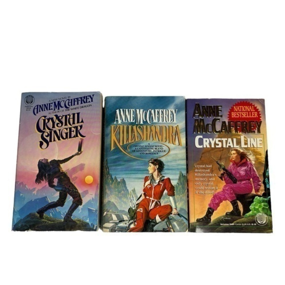 Anne McCaffrey Vintage Paperback Books Bundle of 3 Crystal Singer Series Books